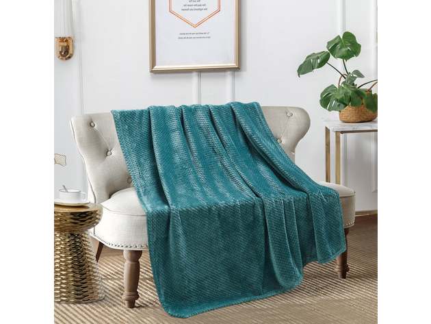 Classic Textured Fleece Blanket Teal King