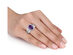 2.20 Carat (ctw) Amethyst Ring with Lab Created White Sapphires in Sterling Silver - 9