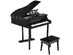 Childs 30 Key Toy Grand Baby Piano w/ Kids Bench Wood Black