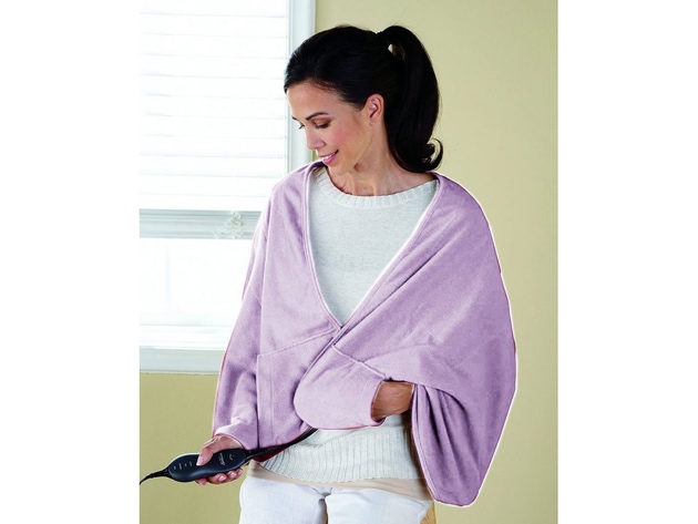 Sunbeam TCRQR Premium Luxury Royal Mink Chill-Away Heated Wrap - Lavender