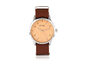 Simplify The 5600 Leather-Band Watch - Light Brown/Silver