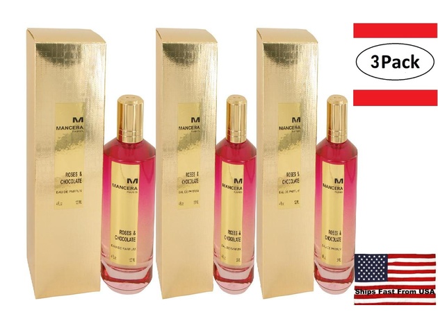 3 Pack Mancera Roses & Chocolate by Mancera Eau De Parfum Spray (Unisex) 4 oz for Women