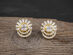 Princess Cut Oval Baguette Cubic Zirconia Stud Earrings (Gold/2 Pairs)