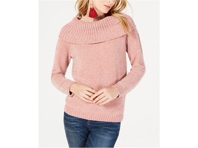 I-N-C Women's Chenille Pullover Sweater Pink Size X-Large