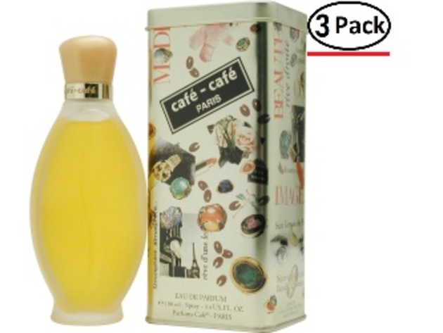 CAFE DE CAFE by Cofinluxe EAU DE PARFUM SPRAY 3.4 OZ for WOMEN ---(Package Of 3)