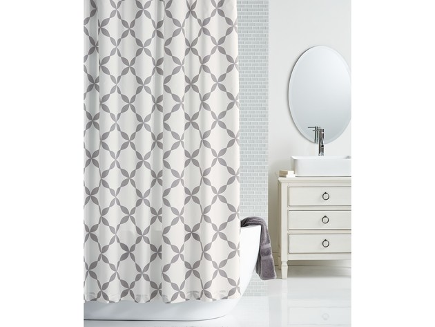 Charter Club 72 Inch x 72 Inch Trellis-Print Polyester/Cotton Shower Curtain, Black