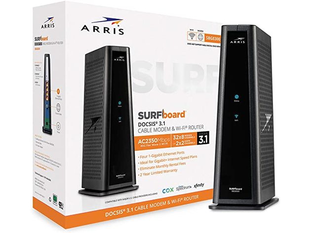 ARRIS SBG8300 DOCSIS 3.1 Gigabit Cable Modem & AC2350 Dual Band Wi-Fi Router- (new)