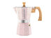 MILANO Stovetop Espresso Maker & EZ Latte Milk Frother Bundle Set (Blush Pink/9-Cup)