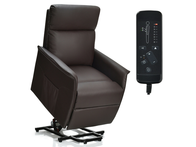 Gorelax Electric Power Lift Massage Recliner Chair Sofa w/Remote Control Brown 