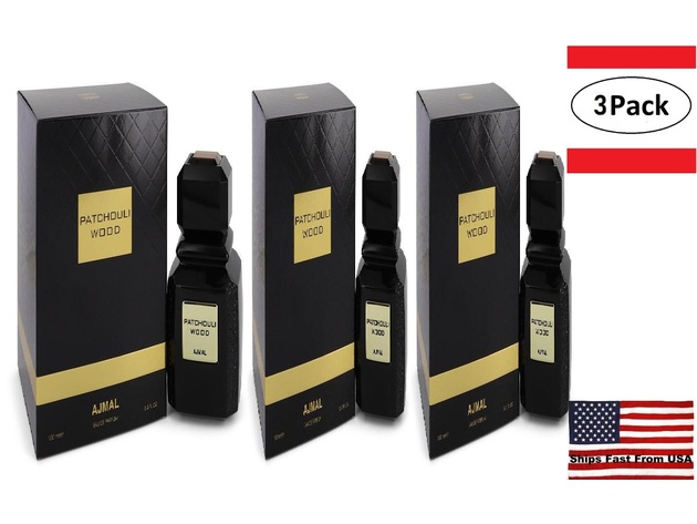 3 Pack Ajmal Patchouli Wood by Ajmal Eau De Parfum Spray (Unisex) 3.4 oz for Men