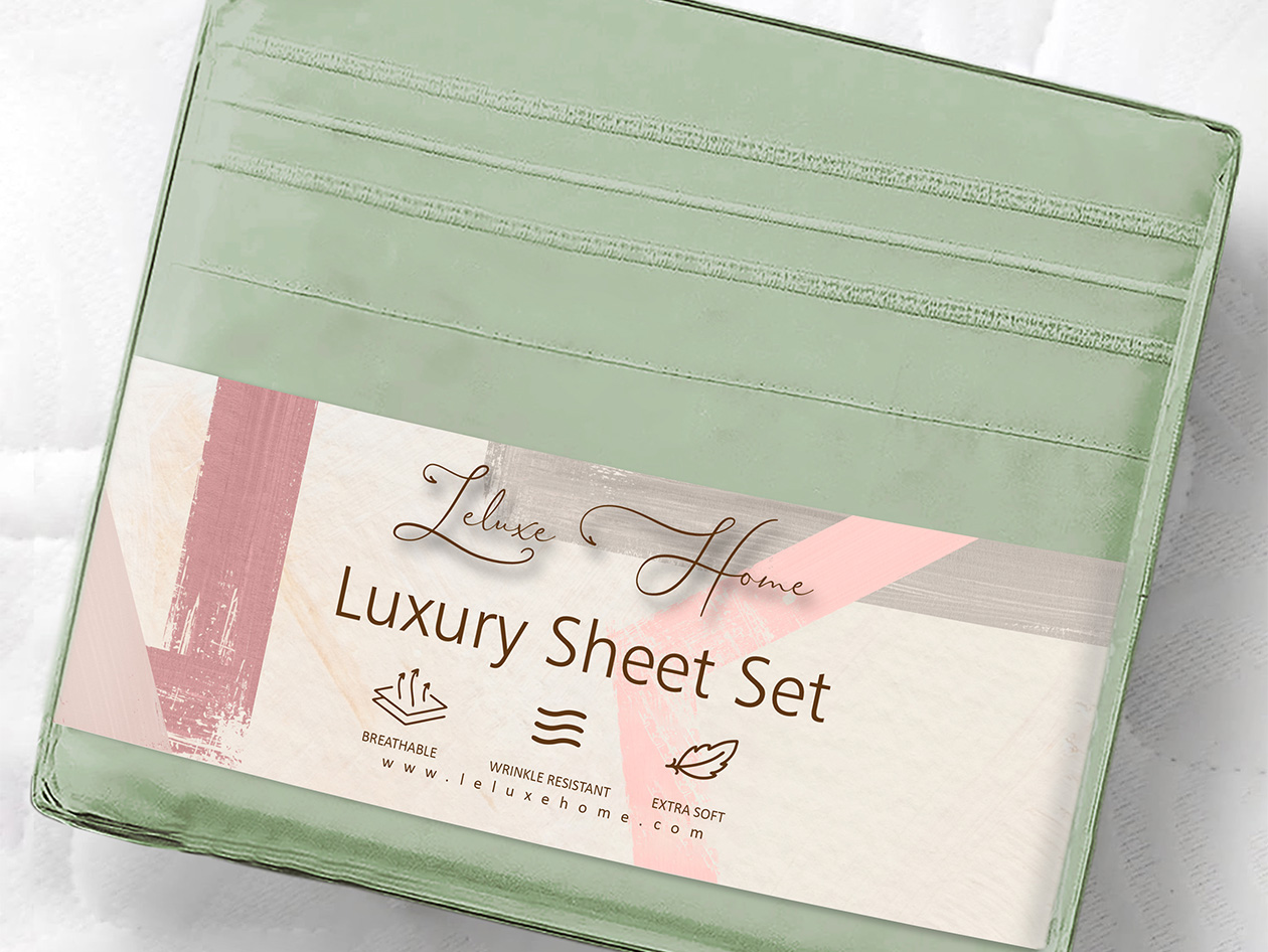 The Luxe 4-Piece Microfiber Bed Sheet Set (Sage/King)