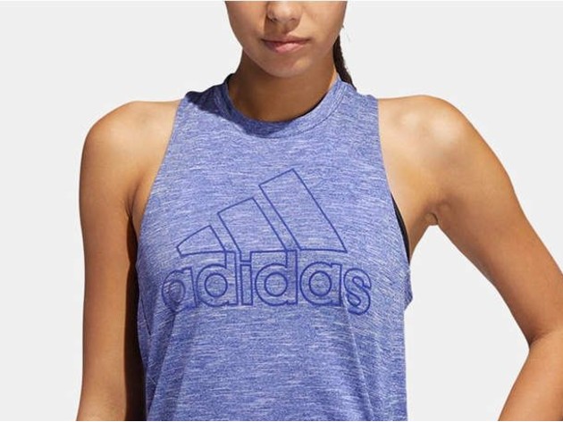 Adidas Women's Logo Racerback Tank Top Blue Size Large