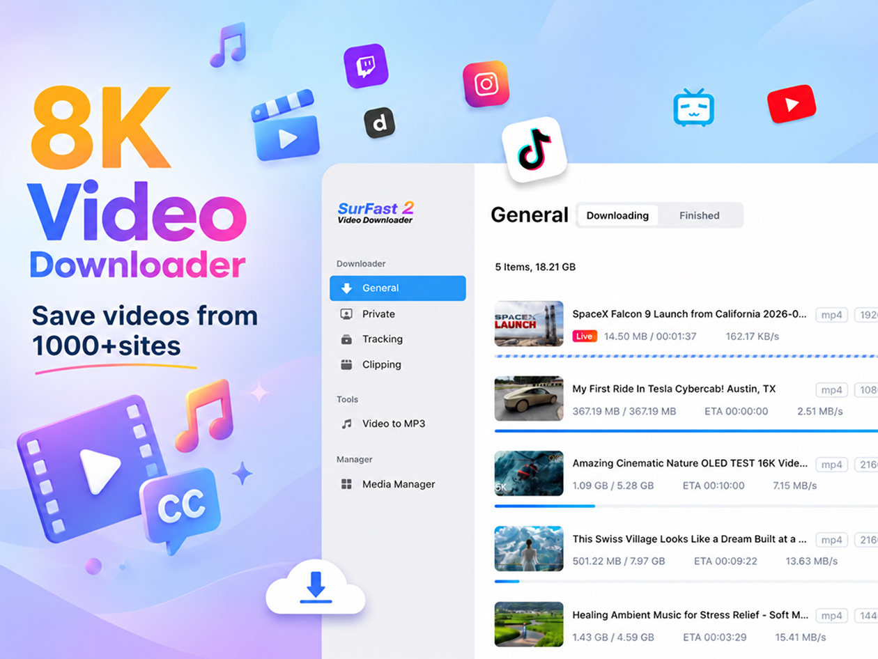 SurFast Video Downloader: Lifetime Subscription (2-Mac)