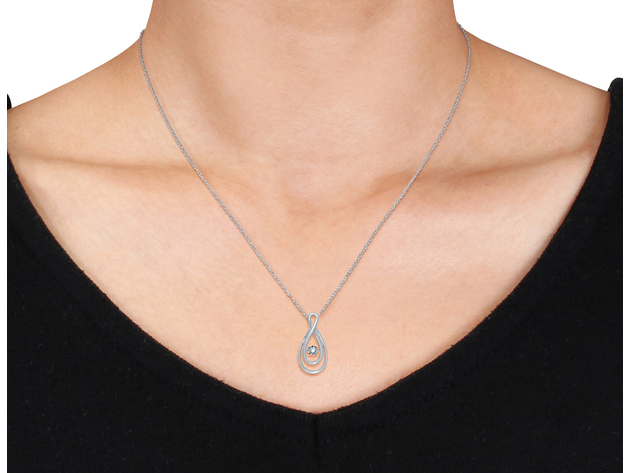 Glittering Stars Dancing Diamond Pendant Necklace in Sterling Silver with chain