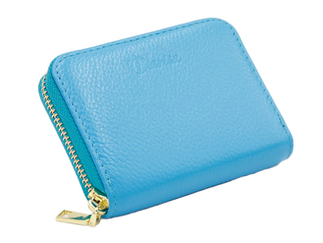 Clarisa Leather Card Holder Wallet (Blue)