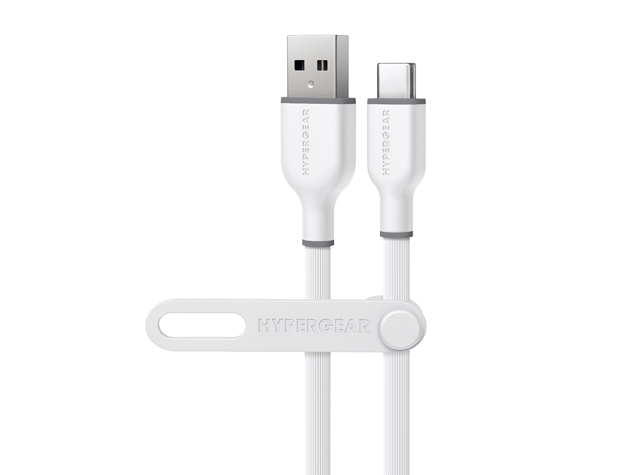 Flexi Pro USB-A to USB-C Soft-Touch Silicone Fast Charge Cable (10ft/White)