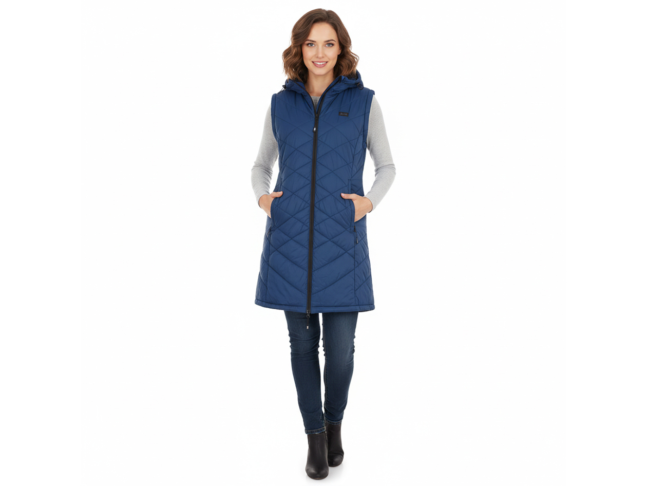 Women's Helios Hybrid Heated Coat with Power Bank (Navy/XL)