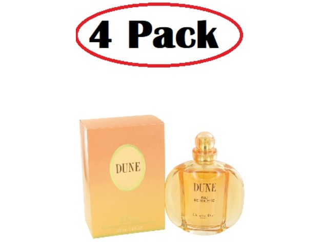 4 Pack of DUNE by Christian Dior Eau De Toilette Spray 3.4 oz