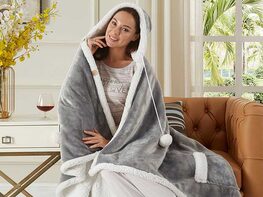 Milani Blanket with Hoodie (Light Grey)