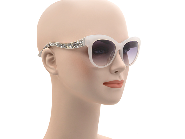 Swarovski White & Smoke Wayfarer Style Sunglasses (Store-Display Model)