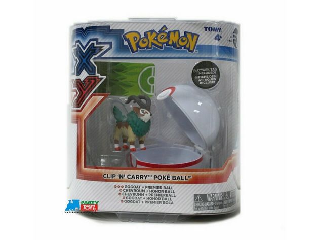 Pokemon 2" Plastic Toy Action Figure Clip n Carry GoGoat Premier Ball