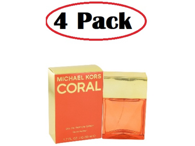 4 Pack of Michael Kors Coral by Michael Kors Eau De Parfum Spray 1.7 oz
