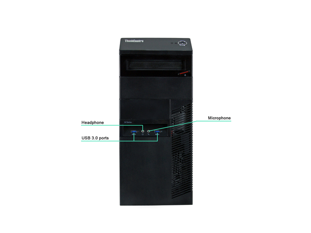 Lenovo ThinkCentre M93P Tower Computer PC, 3.20 GHz Intel i5 Quad Core Gen 3, 8GB DDR3 RAM, 500GB Hard Disk Drive (HDD) SATA Hard Drive, Windows 10 Home 64bit (Renewed)