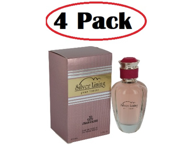 4 Pack of Silver Lining by Jean Rish Eau De Parfum Spray 3.4 oz