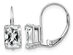 7x5mm Emerald Cut Synthetic Cubic Zirconia (CZ) (CZ) Leverback Earrings in in 14K White Gold