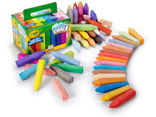 Crayola Stoepkrijt Washable Sidewalk Chalk in Assorted Bright Colors Collection, 48 Count