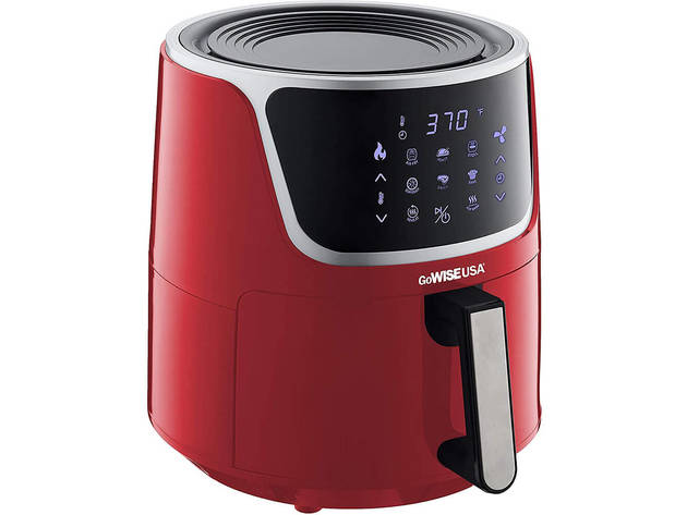 GoWISE GW22957 7-Quart Electric Air Fryer with Dehydrator & 3 Stackable Racks - Red