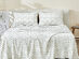 4-Piece Floral Print Microfiber Sheet Set (Green/King)