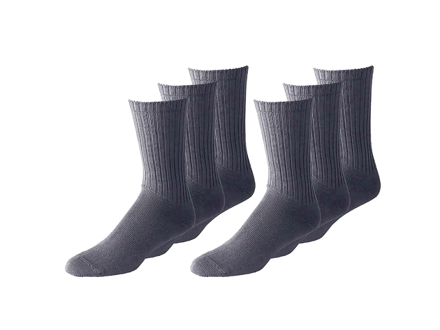 Men Crew Socks Shoe Size 10 to 13 in Black and White - Bulk Wholesale Packs - Grey