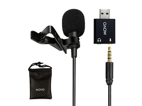 Movo LV1-USB Universal USB Computer Microphone w/ Adapter