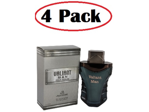 4 Pack of Valiant Man by Jean Rish Eau De Toilette Spray 3.4 oz