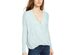 Polly & Esther Women's Juniors' Surplice-Neck Top Green Size X-Large