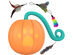 Interactive Cat Toy with LED Light (Orange)