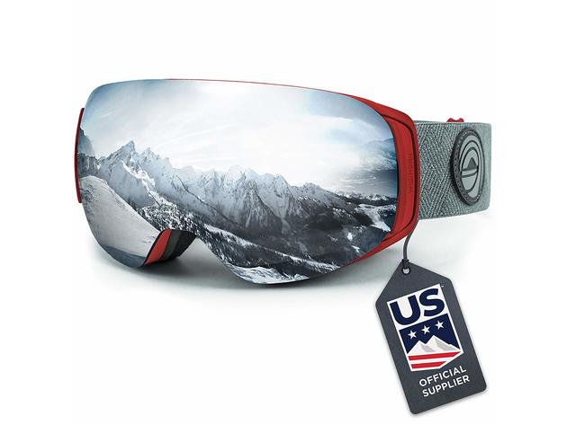 Wildhorn Roca Snowboard & Ski Goggles US Team Official Supplier,Crimson/Silver (New)
