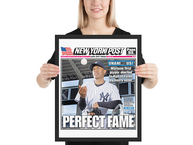 2019 Mariano Rivera Hall of Fame Front Cover Framed Poster