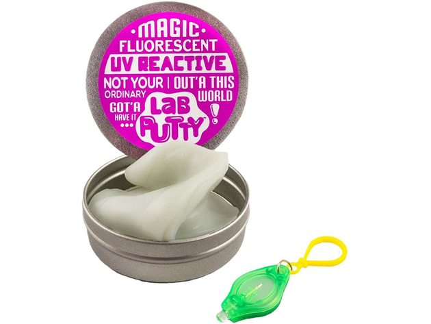 JaRu Uv Reactive Icy Green Sensitive Color Changing Round Tin Lab Putty LED Scribbler