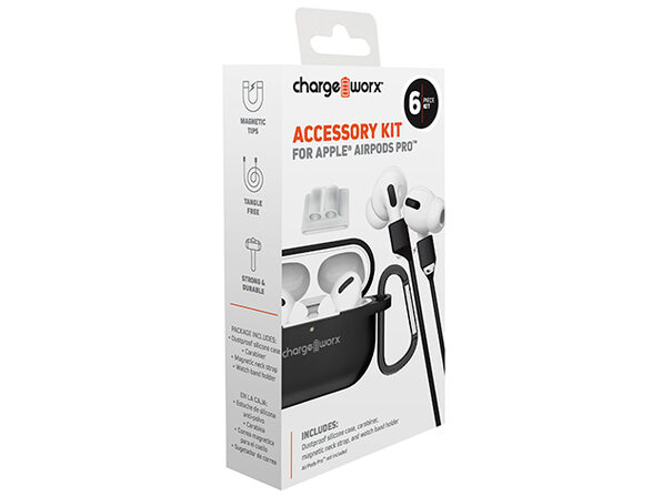 Chargeworx ACCESSORY KIT For Apple AirPods, Black - Product Image