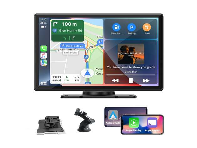 9" Wireless Car Display with Phone Mirroring, Apple CarPlay & Android Auto Compatibility