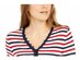 Tommy Hilfiger Women's Metallic-Stripe Henley Top White Size Large