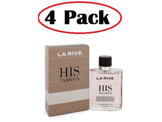 4 Pack of La Rive His Passion by La Rive Eau De Toilette Spray 3.3 oz