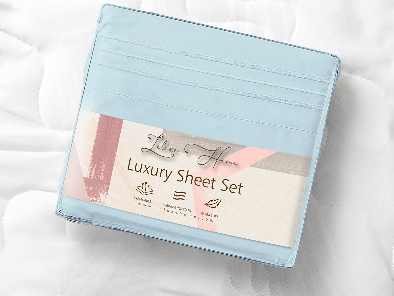 The Luxe 4-Piece Microfiber Bed Sheet Set (Blue/King)