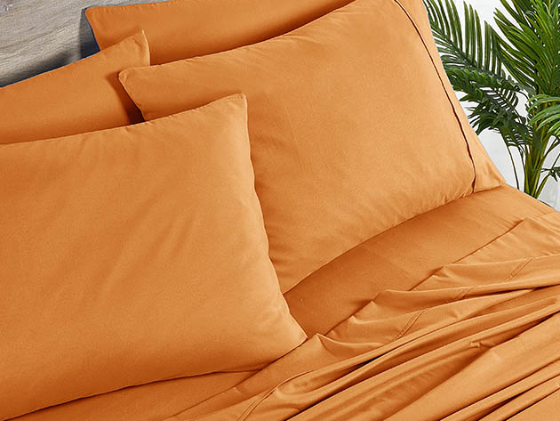 Bamboo 2000 Count 6-Piece Sheet Set with SnugGrip (Orange/Twin XL)