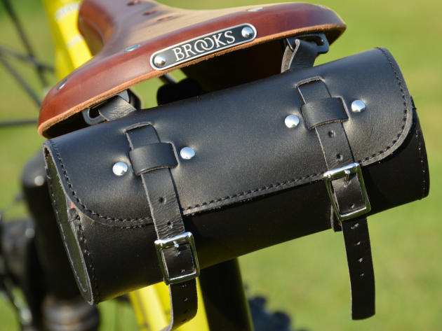 Bicycle Saddle Leather & Utility Tool Bag (Round Black)