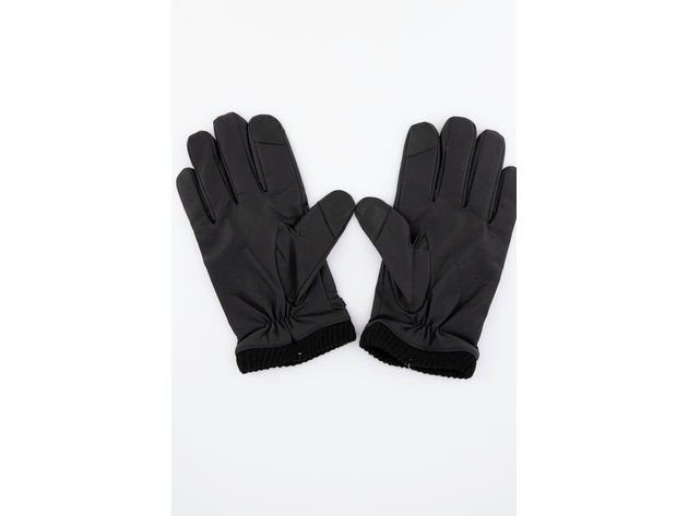 Calvin Klein Men's Triple Point Knit-Cuff Gloves Black Size Extra Large