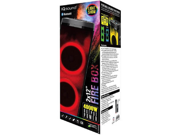 Supersonic IQ7012DJBT 2x 12 inch Bluetooth Speaker with Light Show