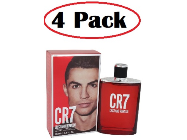 4 Pack of Cristiano Ronaldo CR7 by Cristiano Ronaldo Eau De Toilette Spray 3.4 oz